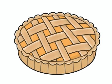 パンプキンパイ　イラスト 食べ物,デザート,パイ,カボチャ,スイーツ,網目模様のイラスト素材