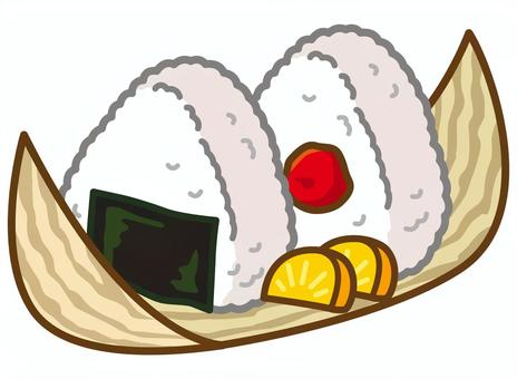 竹皮に包まれたおにぎり おにぎり,おむすび,握り飯,お米,米,新米,ご飯,食事,食べ物,和食のイラスト素材