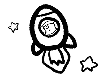 手描きのロケット ロケット,手描き,宇宙,星,宇宙船のイラスト素材