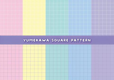 ゆめかわ方眼パターン ゆめかわ方眼パターン 方眼,スクエア,格子,柄,背景,パターン,セット,素材,パステル,ゆめかわのイラスト素材