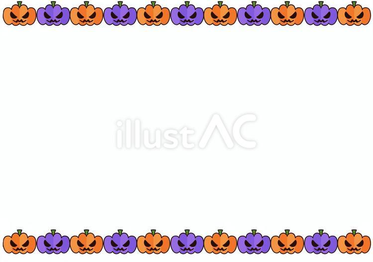 ハロウィンのかわいいかぼちゃフレーム ハロウィン,フレーム,シンプルのイラスト素材
