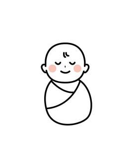 赤ちゃんシンプルおくるみ1 赤ちゃん,ベビー,おくるみ,布,可愛い,シンプル,ほっぺ,愛おしい,子のイラスト素材