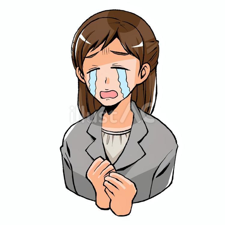マンガ風会社員02号泣する女性 女性,20代,ビジネスのイラスト素材