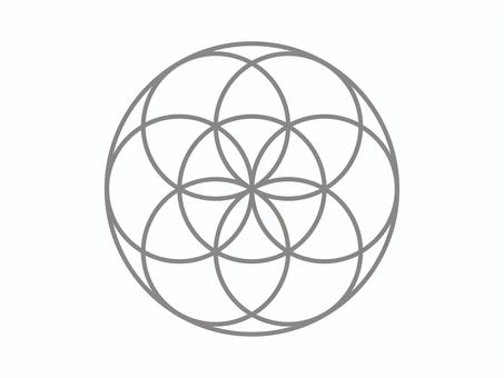 シードオブライフ(太)02 シードオブライフ(太)02 シードオブライフ,幾何学模様,模様,円,シンプル,アイコンのイラスト素材