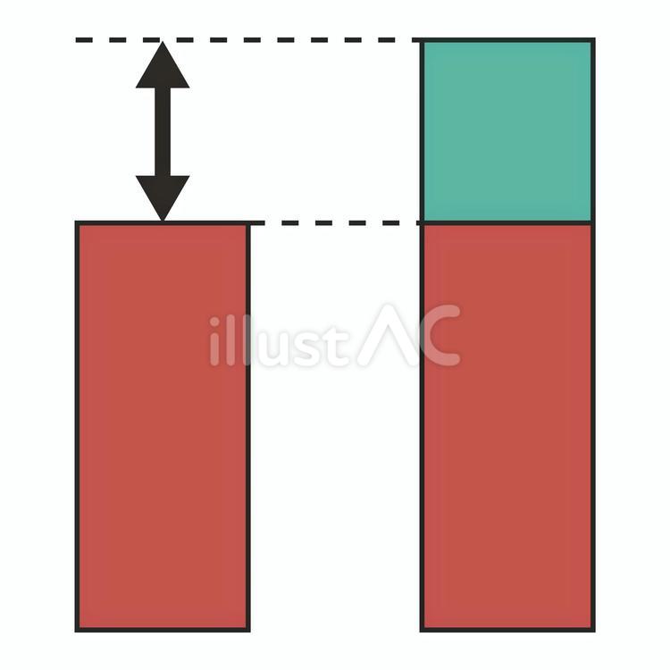 比較している棒グラフ2 棒グラフ,比較,営業のイラスト素材