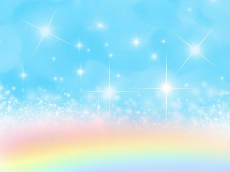 使い勝手のいい青空フレーム　美しい虹 虹,空,青空,夏,夏空,入道雲,雲,背景,壁紙,綺麗のイラスト素材