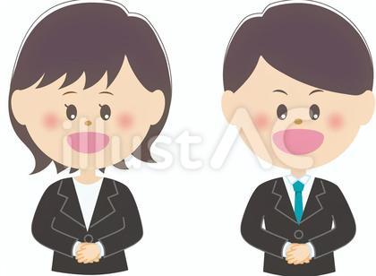 ビジネススーツを着た男女