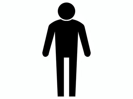 人物　黒 人物,人,ピクトグラム,一人,黒,シルエット,アイコン,立ってる人,立つ,棒立ちのイラスト素材