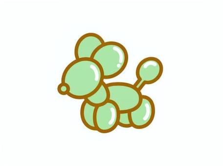 バルーンアートな犬　グリーン 犬,バルーンアート,生活,風船,おもちゃのイラスト素材