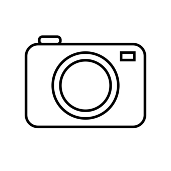 線画のカメラアイコン カメラ,線画,アイコン,シンプル,モノクロ,デジタル,撮影,写真,イラスト,シンボルのイラスト素材