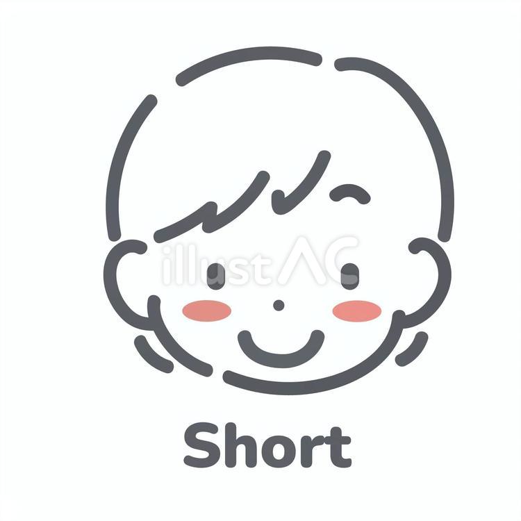美容室で使えるショートヘアアイコン 美容室,ショートヘア,髪型のイラスト素材