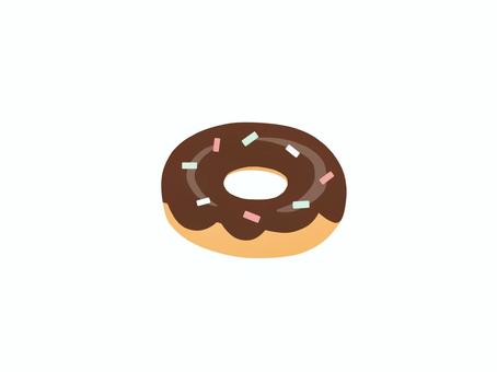 チョコレートがけドーナツ ドーナツ,チョコドーナツ,洋菓子,おやつ,食べ物,シンプル,かわいいのイラスト素材