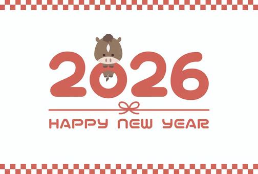 2026年午年の年賀状テンプレート