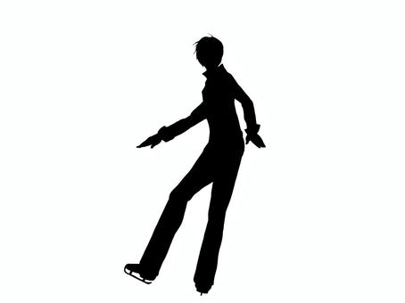 フィギュアスケート男性3 フィギュアスケート,スポーツ,男性,シルエット,シンプル,挿絵,審美系競技のイラスト素材