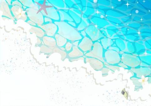 海の波打ち際の背景イラスト素材 波,海岸,夏,波打ち際,砂浜,背景,素材,海,きれい,おしゃれのイラスト素材