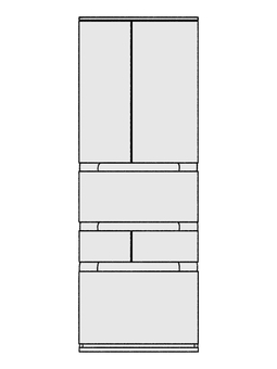 手書き_冷蔵庫_01 冷蔵庫,キッチン,台所,家電,家具,収納,冷蔵,冷凍,冷凍庫,生活のイラスト素材