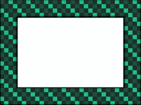 市松模様の額縁フレ−ム　ライトグリーン 市松模様,額縁,フレ−ム,ポストカード,メッセージカード,飾り枠,あしらい,柄,パターン,和柄のイラスト素材
