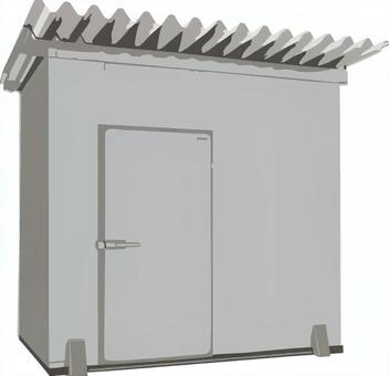 屋外冷蔵庫　屋根付き 冷蔵庫,業務用,業務用冷蔵庫,屋外冷蔵庫,冷凍庫,屋外冷凍庫,業務用冷凍庫,食品工場,工場のイラスト素材