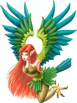 モンスター　ハーピー ハーピー,モンスター,魔物,敵,rpg,ゲーム,女,鳥,羽のイラスト素材