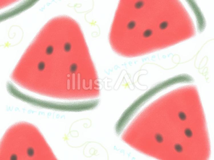 すいか模様の北欧柄パターン すいか,柄,壁紙のイラスト素材