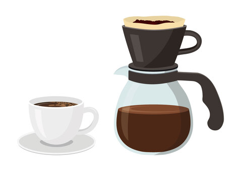 ドリップコーヒー2 ドリップコーヒー,コーヒー,豆,フィルター,ドリップ,ハンドドリップ,コーヒーカップ,コーヒーサーバー,キッチン用品,コーヒーポッドのイラスト素材
