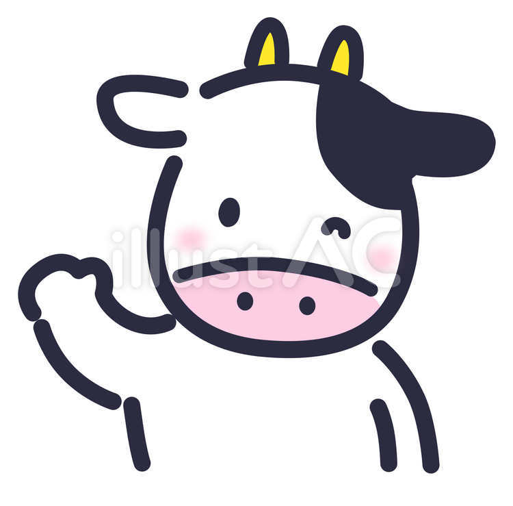ウィンクするかわいい牛イラスト No 無料イラストなら イラストac