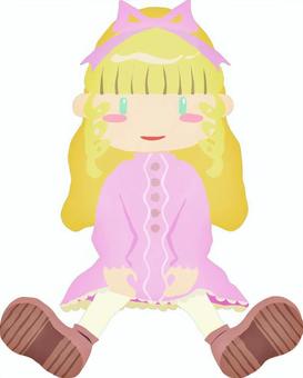 人形イラスト手書き風 おもちゃ,子ども,キッズ,保育園,幼稚園,かわいい,ぬいぐるみ,お人形,プレゼント,クリスマスのイラスト素材