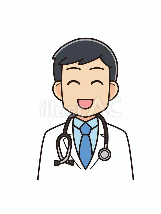 笑顔の男性の医師 男性,医療従事者,医師のイラスト素材
