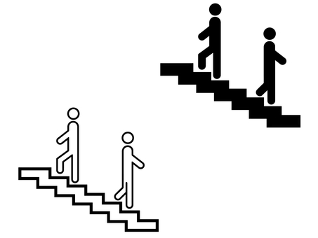 階段マーク 階段,段,セット,マーク,人,人物,標識,デザイン,案内,目印のイラスト素材