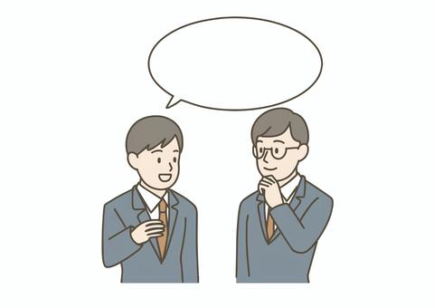 会話する男子学生たちと吹き出しのフレーム 男子校生,高校生,中学生,男子,人物,男性,制服,ブレザー,フレーム,吹き出しのイラスト素材
