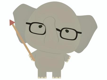 指し棒_象 指し棒,象,動物,かわいい,解説,説明,案内,めがねのイラスト素材
