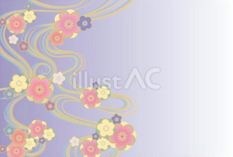 和風の花の背景 和,花,梅のイラスト素材