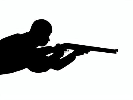 ハンター ハンター ハンター,シルエット,猟銃,銃,かまえる,狙う,狙撃,兵士,スナイパー,兵隊のイラスト素材