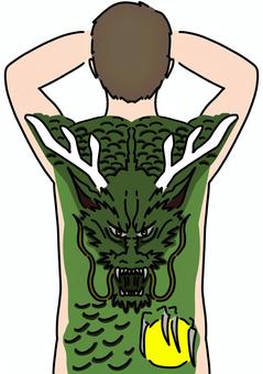 背中に龍の刺青のある男性　カラー 背中,刺青,派手,龍,男性のイラスト素材