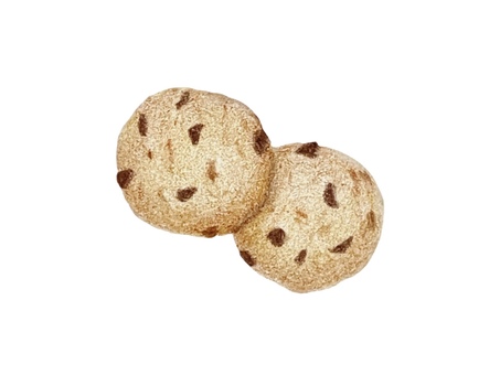 Illustration, biscotti, chocolate chip, colpi a matita di colore, 