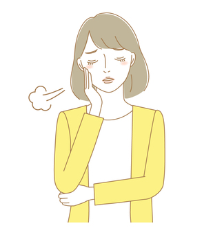 ため息をつく女性 女性,人物,悩み,ため息,困る,心配事,怒る,カーディガン,大人,主婦のイラスト素材