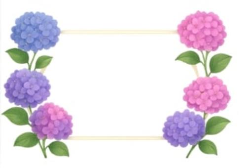 枠 枠 あじさい,葉っぱ,フレームのイラスト素材