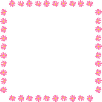 Autumn cherry blossom square frame 02, tiba wit cherry, cosmos, pigura, JPG, PNG and EPS