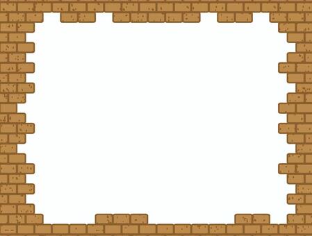 レンガフレーム レンガ,フレーム,カフェ,装飾,レストラン,ヨーロッパ,おしゃれ,バー,北欧,洋風のイラスト素材