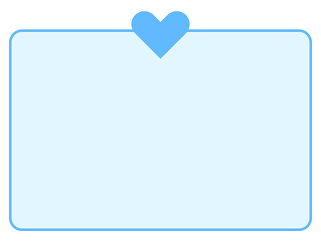 ホワイトデー・イベント告知ハートフレーム ホワイトデー,ハート,長方形,角丸,横長,水色,青,ラブリー,ウェディング,恋愛のイラスト素材