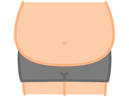 ぽっちゃりした肥満のお腹 お腹,肥満,太い,脂肪,メタボ,ぽっちゃり,ダイエット,人体,パンツ,太もものイラスト素材