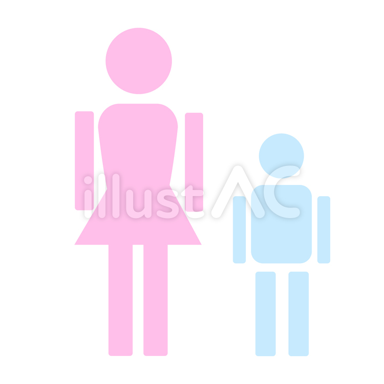 母と息子 母子,親子,子連れのイラスト素材