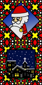 シームレスなモザイク　ｎ　Xmas　  クリスマス,xmas,サンタ,サンタクロース,街並み,夜景,雪景色,12月,バックグラウンド,モザイクのイラスト素材