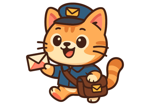 郵便屋さんのかわいいネコ 郵便屋さんのかわいいネコ ネコ,ねこ,猫,郵便屋さん,配達,郵便,手紙,メール,かわいい,キャラクターのイラスト素材