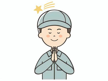 願い事をする男性作業員 願い事をする男性作業員 願い事,お願い,流れ星,祈る,七夕,男性,男,作業員,清掃員,掃除のイラスト素材