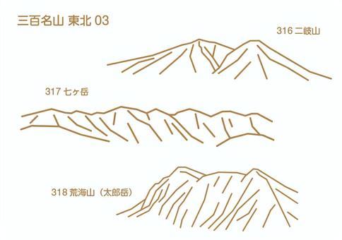 三百名山＿東北 3/3 三百名山,東北,登山,山登り,山,山岳のイラスト素材