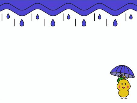 Rainy season frame (chicks and frogs), , JPG, PNG and AI