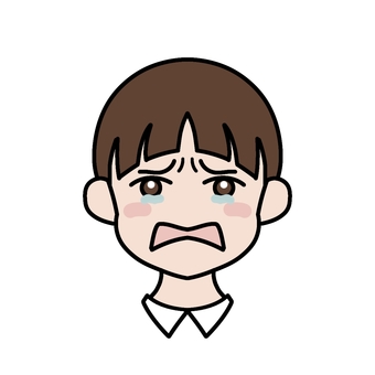 泣く段階３　泣き顔　 子供,泣き顔,我慢,中性,感情のイラスト素材
