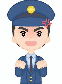 Illustration, un policier, get angy, rage, 