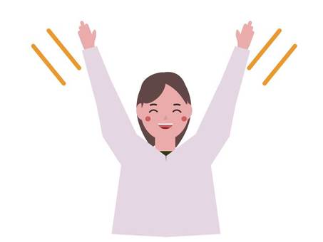 嬉しそうに万歳をする女性 万歳,喜ぶ,大喜び,両手,挙げる,やったー,成功,達成,ワーイ,お祝いのイラスト素材